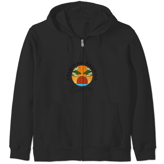 Discover Colorful Trinidad Tobago the Caribbean - Black Text - VacationCruise Zip Hoodies