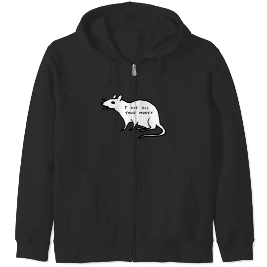 Discover david shrigley art rat Zip Hoodies