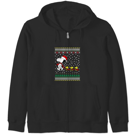 Discover Snoopy And Woodstock Christmas Zip Hoodies, Snoopy Zip Hoodies