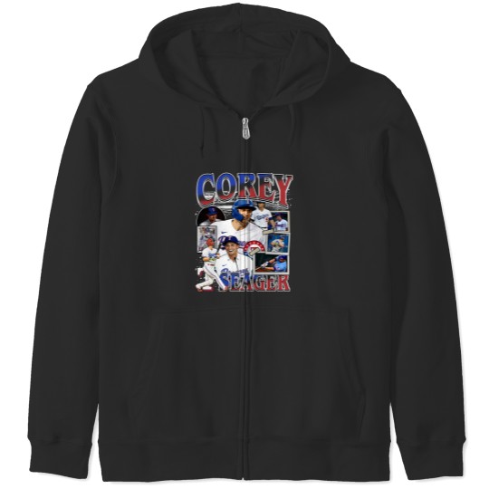 Discover Vintage 90s Graphic Style Corey Seager Zip Hoodies, Vintage Sport Zip Hoodies