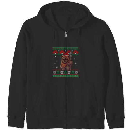 Discover Cute Santa Wicket Ewoks Endor Ugly Sweater Christmas Zip Hoodies