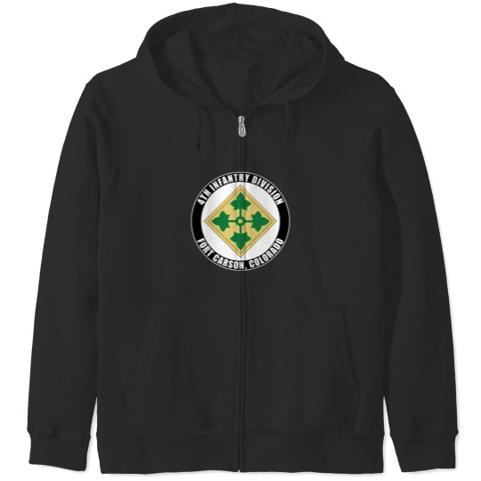 Discover 4th Infantry Division Fort Carson Colorado Emblem Zip Hoodies