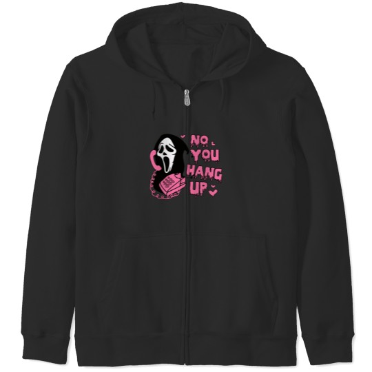 Discover Funny Ghost Face Zip Hoodies - No You Hang Up Design