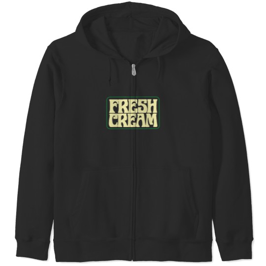 Discover Cream Band Zip Hoodies