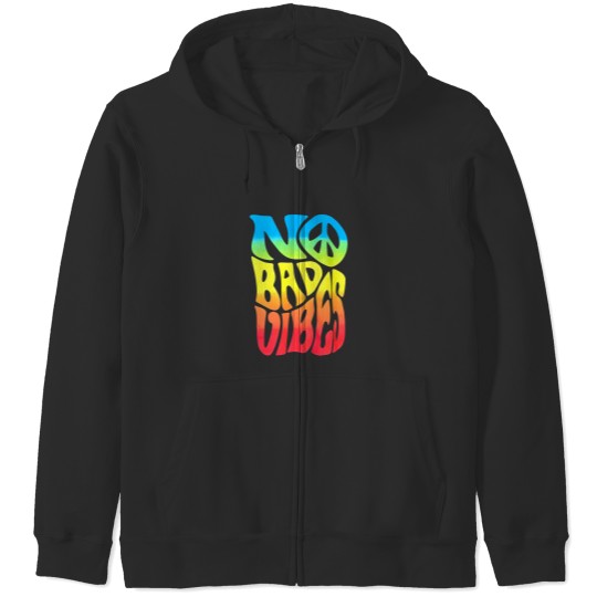 Discover No bad vibes large navy Zip Hoodies