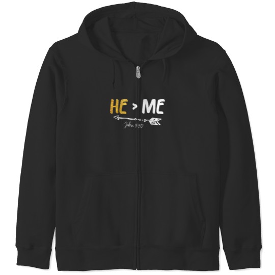 Discover He Is Greater Than Me Zip Hoodies