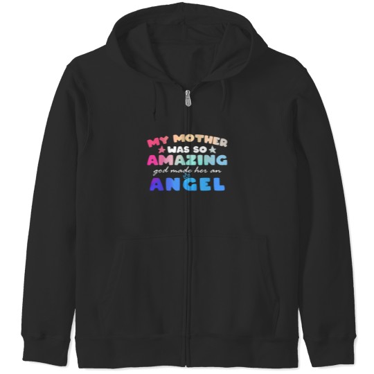 Discover Funny Mother's Day Zip Hoodie - My Mother is an Angel