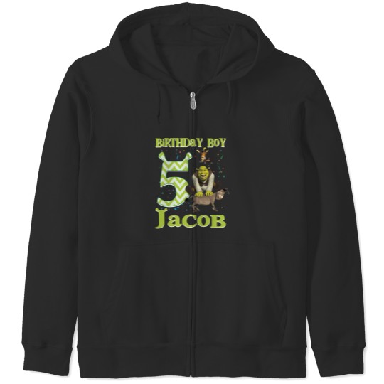 Discover Shrek Birthday Zip Hoodies, Green Ogre Cartoon Custom Personalized Boy Girl Birthday Zip Hoodies
