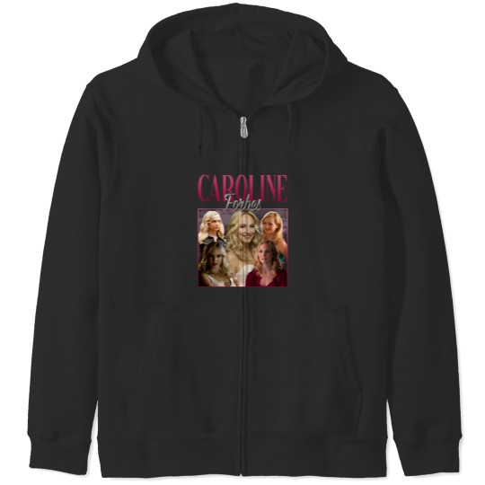 Discover Caroline Forbes Vintage Washed Zip Hoodies, Actress Graphic Unisex Zip Hoodies