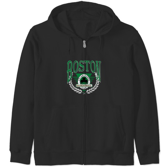 Discover Vintage Boston Basketball Zip Hoodies, Boston Basketball Zip Hoodies