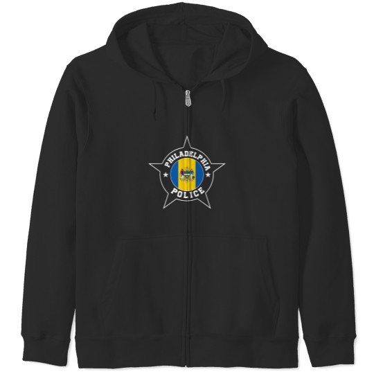Discover Philadelphia Police T  - Philadelphia flag Zip Hoodies