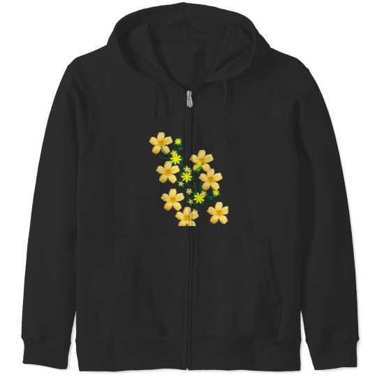 Discover Yellow Floral Design! Classic Zip Hoodies