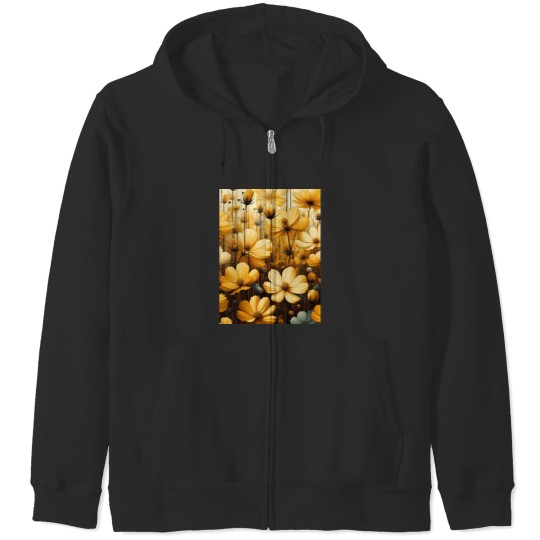 Discover Vibrant Yellow Cosmos Flowers Add a Splash of Sunshine to Your Space Classic Zip Hoodies