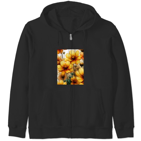 Discover Vibrant Yellow Cosmos Flowers Add a Splash of Sunshine to Your Space Classic Zip Hoodies
