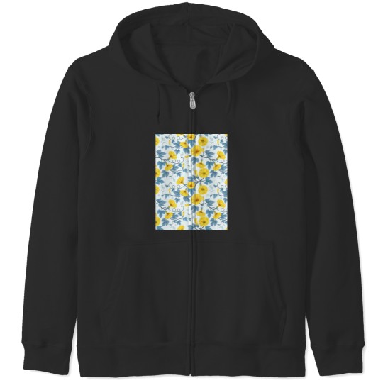 Discover Yellow Cosmos Flowers Floral Art Print Graphic Zip Hoodies