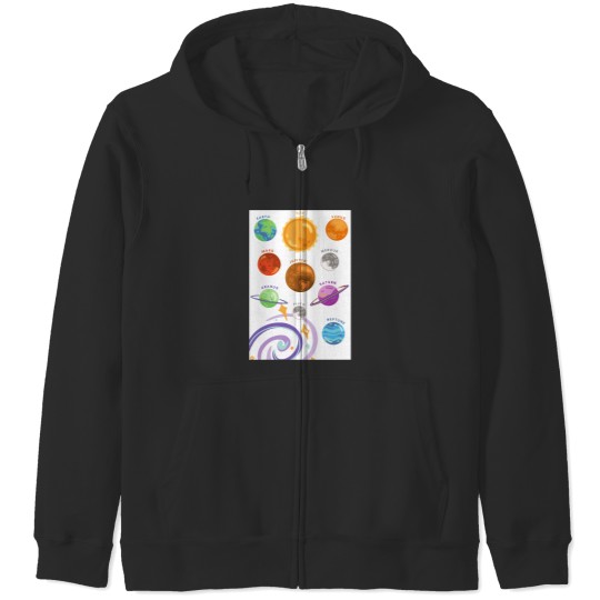 Discover Planets Colour,Cosmis Sound Classic Zip Hoodies