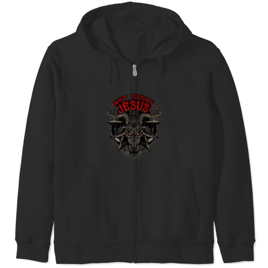 Discover Not Today Jesus Funny Satanic Athesist Tees Zip Hoodies