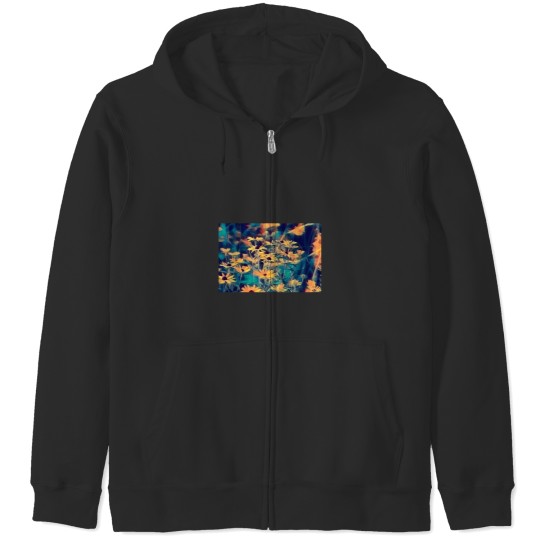 Discover Yellow Flowers Premium Scoop Zip Hoodies