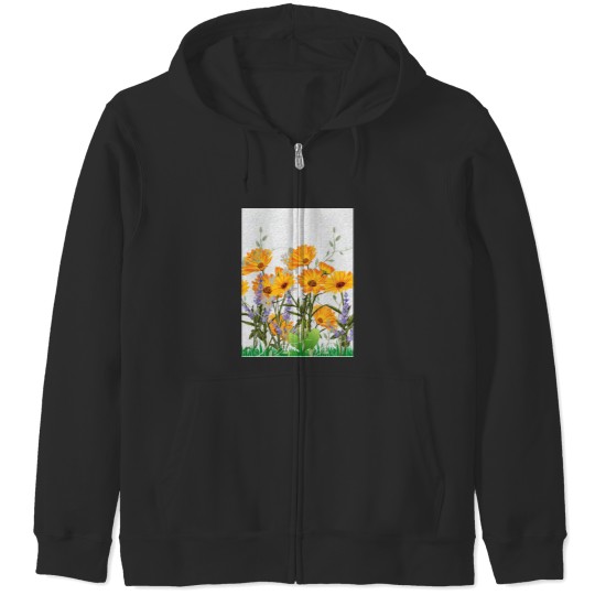 Discover Garden full of flowers Tri-blend Zip Hoodies