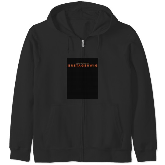 Discover From Director Greta Gerwig (Oppenheimers Movie Font) Black Zip Hoodies