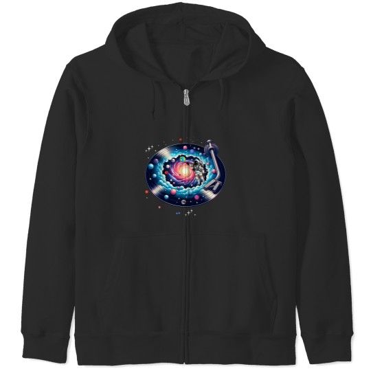 Discover Cosmic Sound, galaxy in a vinyl record Classic Zip Hoodies