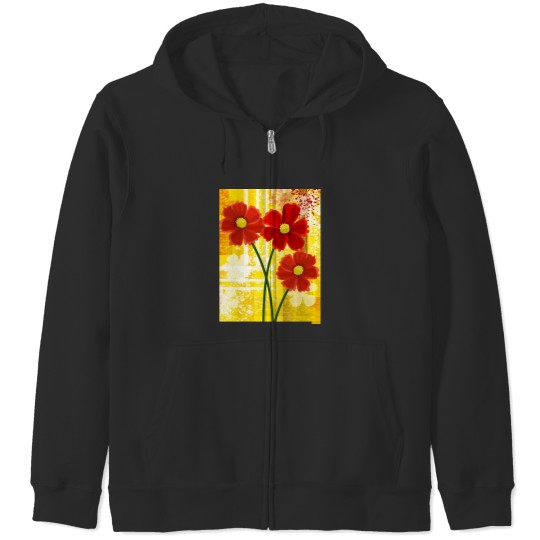 Discover Red Flowers Classic Zip Hoodies