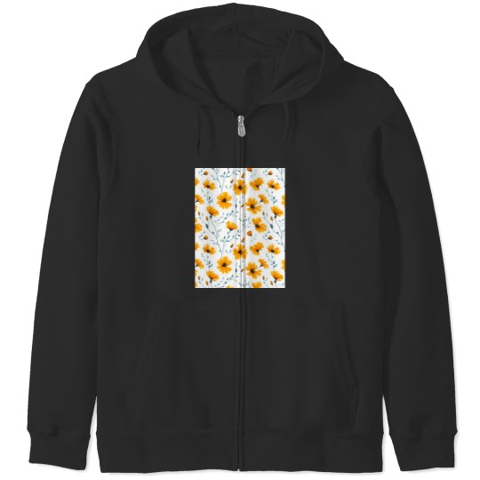 Discover Yellow floral seamless pattern Classic Zip Hoodies