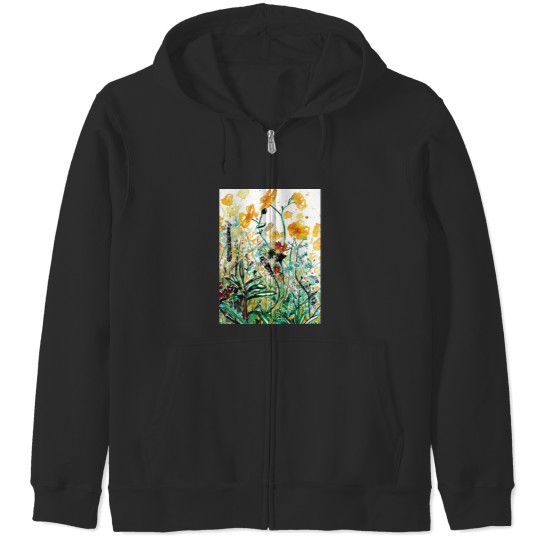 Discover Buttercups by the roadside Graphic Zip Hoodies