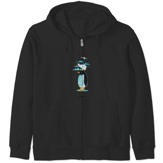 Discover VIntages Penguin By CallisC Arts Active Zip Hoodies