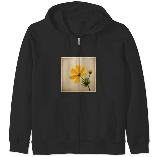 Discover yellow cosmos flowers framed Classic Zip Hoodies