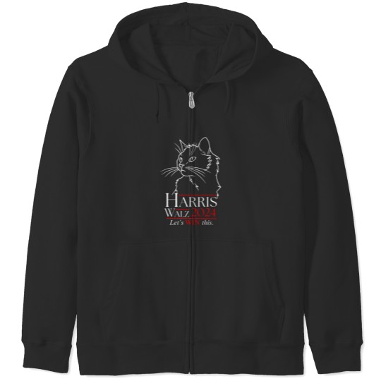 Discover Harris Walz 2024 Zip Hoodies Cat Lady for Kamala Harris Walz Zip Hoodies Cat Ladies