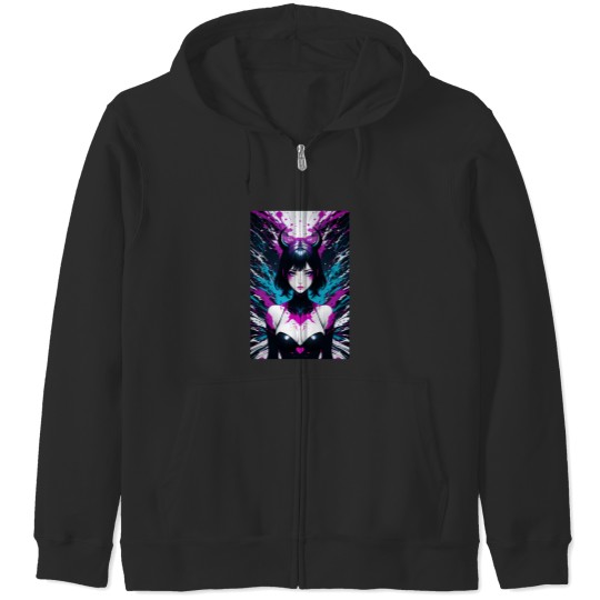 Discover Demon Girl 5658 Zip Hoodies