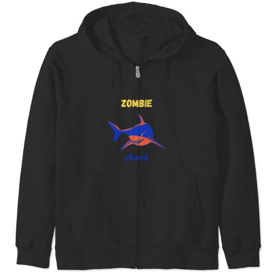 Discover Zombie shark Zip Hoodies