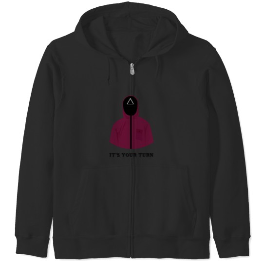 Discover Squid Cosplay - Pink Soldier - It_s your turn funny (1) Zip Hoodies