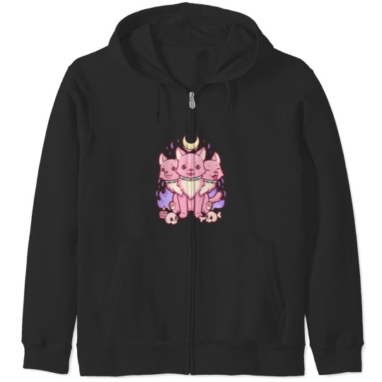 Discover Kawaii Pastel Goth Cute Creepy Occult Cerberus Zip Hoodies