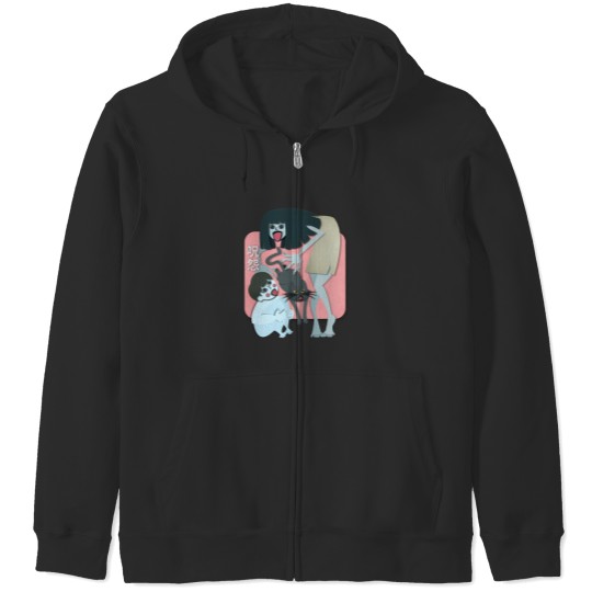 Discover Kayako And Kuro From Juon Zip Hoodies