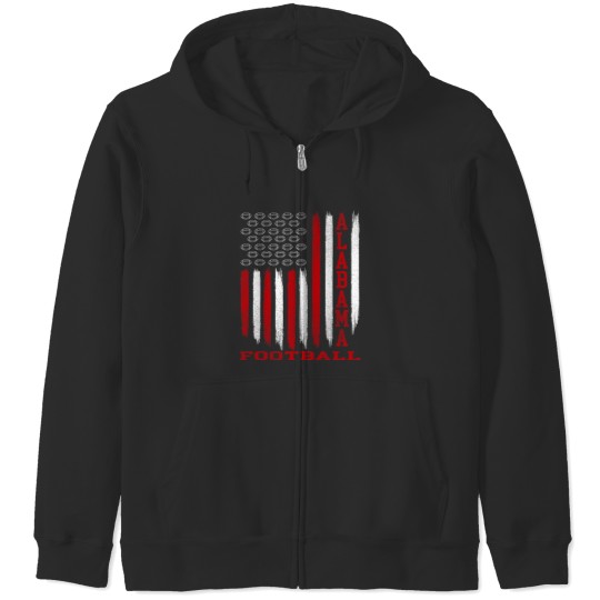 Discover Patriotic USA Flag Albm Football Season Party Zip Hoodies