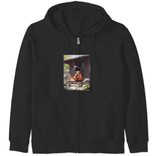 Discover Kid Goku Dragon Ball Art Zip Hoodies