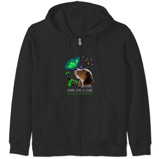 Discover Beagle Hope For A Cure Scoliosis Awareness Zip Hoodies
