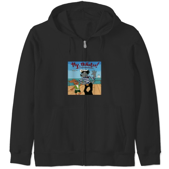 Discover Nu pogodi with the rabbit cartoon Zip Hoodies