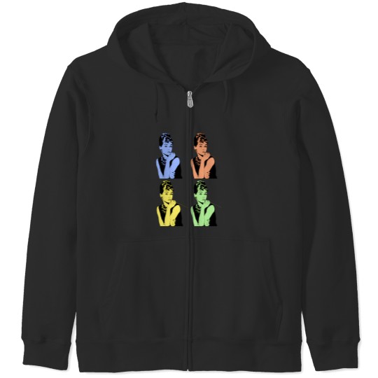 Discover 4 Colored Pictures Audrey Hepburn Actress Zip Hoodies