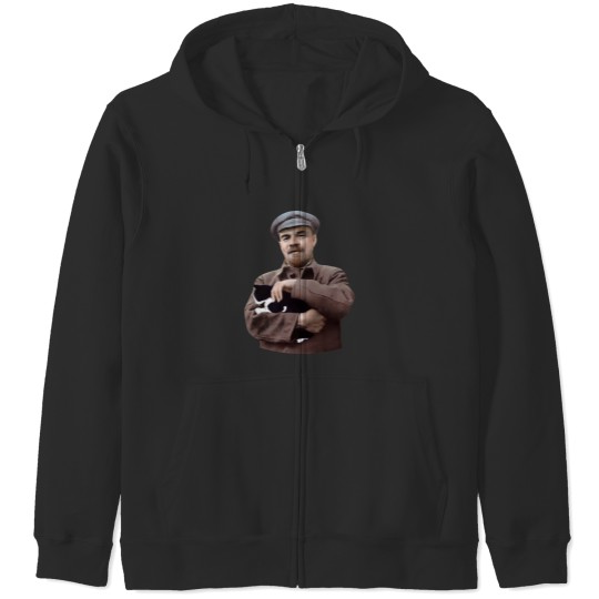 Discover Lenin And A Black And White Cat Zip Hoodies
