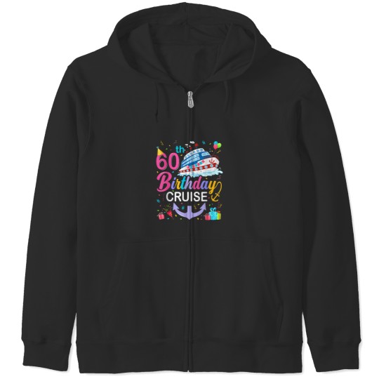 Discover 60th Birthday Cruise 60 Years Old Cruising Crew Zip Hoodies