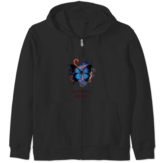 Discover Blue and black colors Butterflygraphic art Zip Hoodies