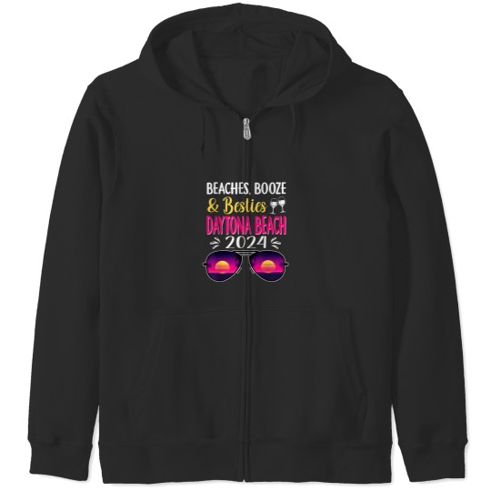 Discover Beaches Booze Besties Daytona Beach 2024 Vacatio Zip Hoodies