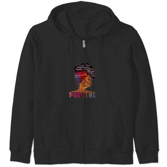Discover Black Woman Dope Mom Life African American Mothe Zip Hoodies