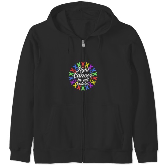 Discover Cancer Sucks in Every Color Fighter Fight Suppor Zip Hoodies