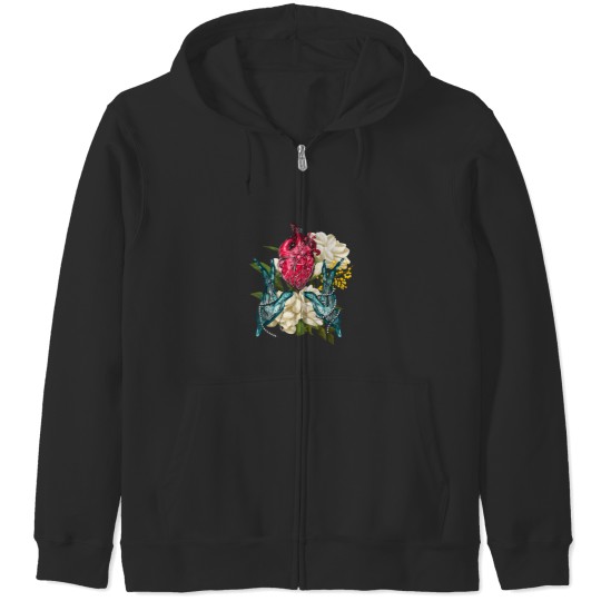 Discover Anatomical Heart And Flowers Doctor Valentine Zip Hoodies
