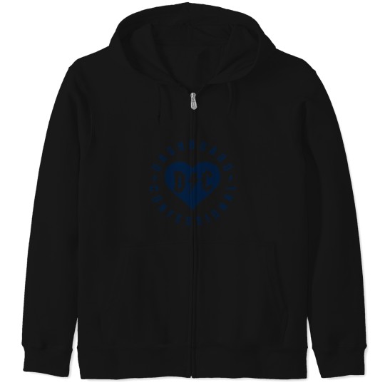 Discover Dashboard Confessional Heart Badge Zip Hoodies