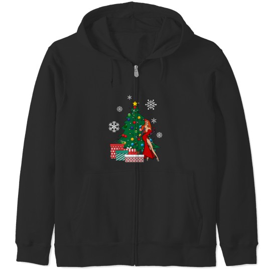 Discover Jessica Rabbit Around The Christmas Tree Zip Hoodies